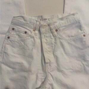 Mango MNG White Denim Jeans with Copper Accents